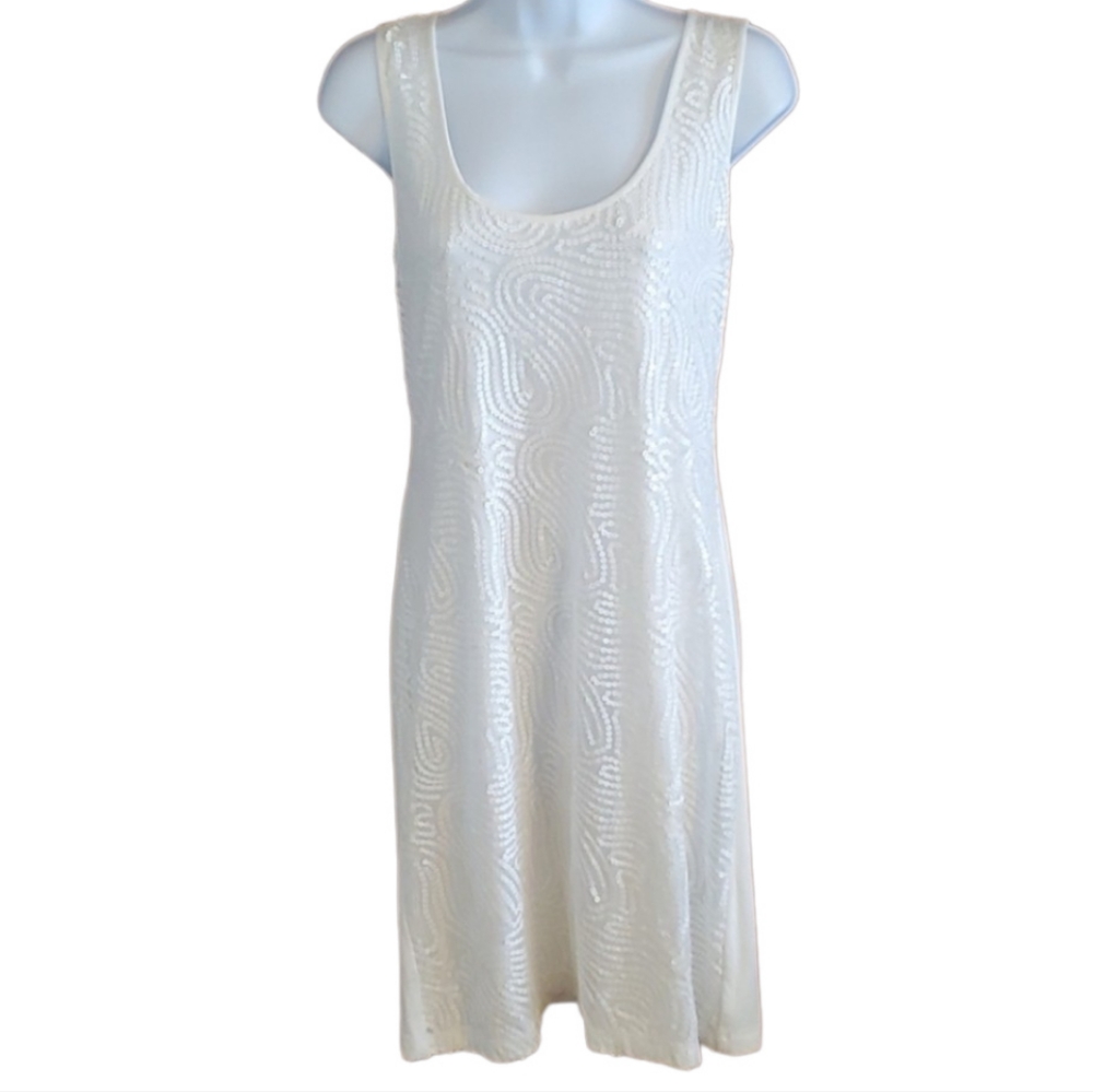 Calvin Klein White Sparkly Tank Dress